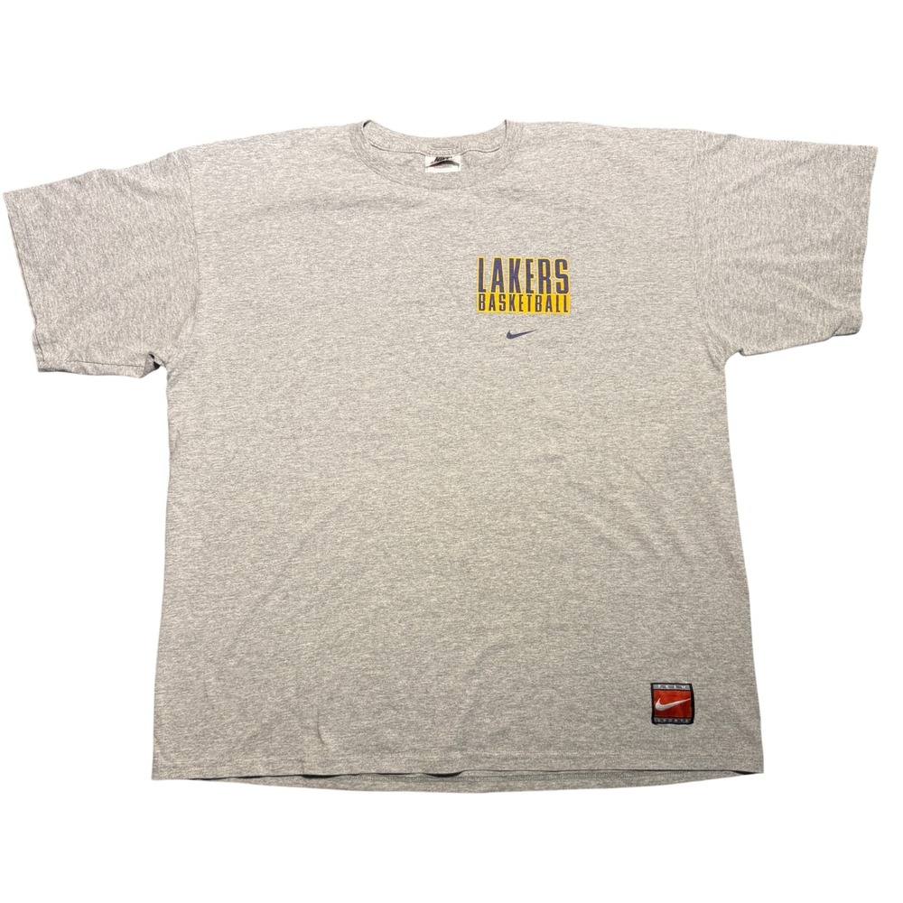Vintage Nike LA Lakers Basketball T-Shirt Gray XL NBA 90s USA Made